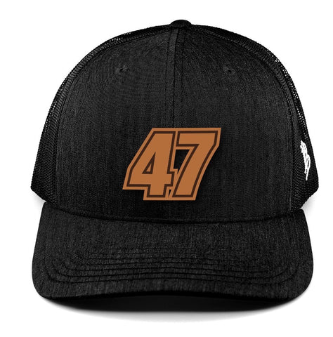 No. 47 Leather Patch Trucker Hat