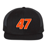 Black/Neon No. 47 Flat Trucker Hat