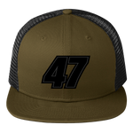Olive No. 47 Flat Trucker Hat