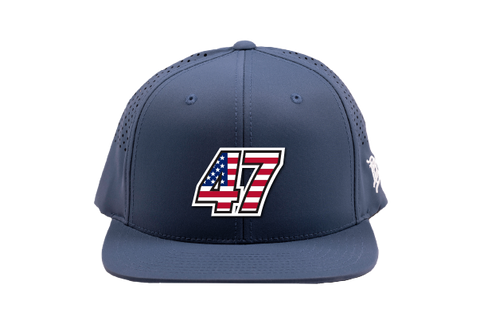Patriotic No. 47 Flat Performance Hat - Navy