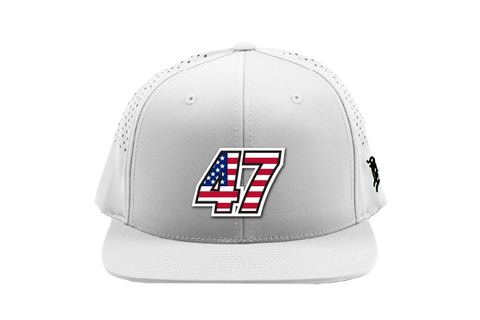 Patriotic No. 47 Flat Performance Hat - White