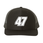 Black No. 47 Trucker Hat