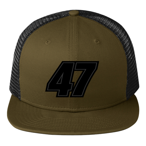 Olive No. 47 Flat Trucker Hat